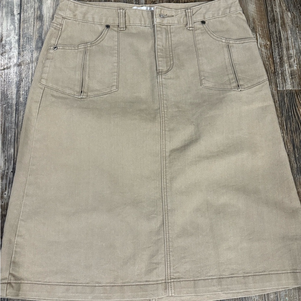 Christopher & Banks Khaki Jean Skirt